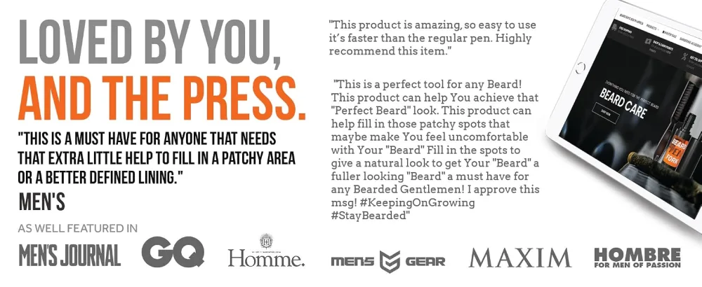 Beard Pen Filler Fork - Black - Innovative 4 Tip Micro-Fork Barber Styling Pencil with Brush - Waterproof Proof, Sweat Proof, Long Lasting Solution, Natural Finish For A Perfect Beard - beard pens fork follicle booster