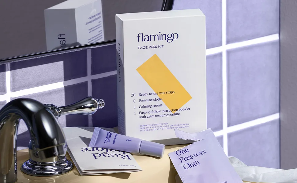 Flamingo Womens Face Waxing Kit, 40 Wax Strips - Flamingo Face wax kit