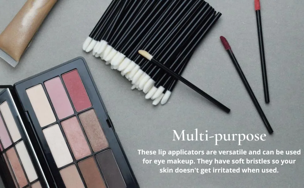 Stelone 200 Disposable Lip Brushes, Lipstick & Lip Gloss Applicators Lint Free Lip Wands for Makeup Black 200 Count (Pack of 1) - Multi purpose wands
