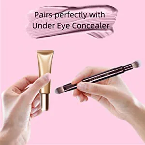 MOGILAN Dual Concealer Brush Under Eye Makeup Brushes for EyeShadow Powder Liquid Cream Concealer Blending Retractable with Cap Dual Ended Concealer Brush - concealer brush