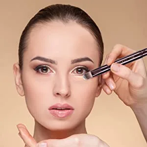 MOGILAN Dual Concealer Brush Under Eye Makeup Brushes for EyeShadow Powder Liquid Cream Concealer Blending Retractable with Cap Dual Ended Concealer Brush - concealer brush