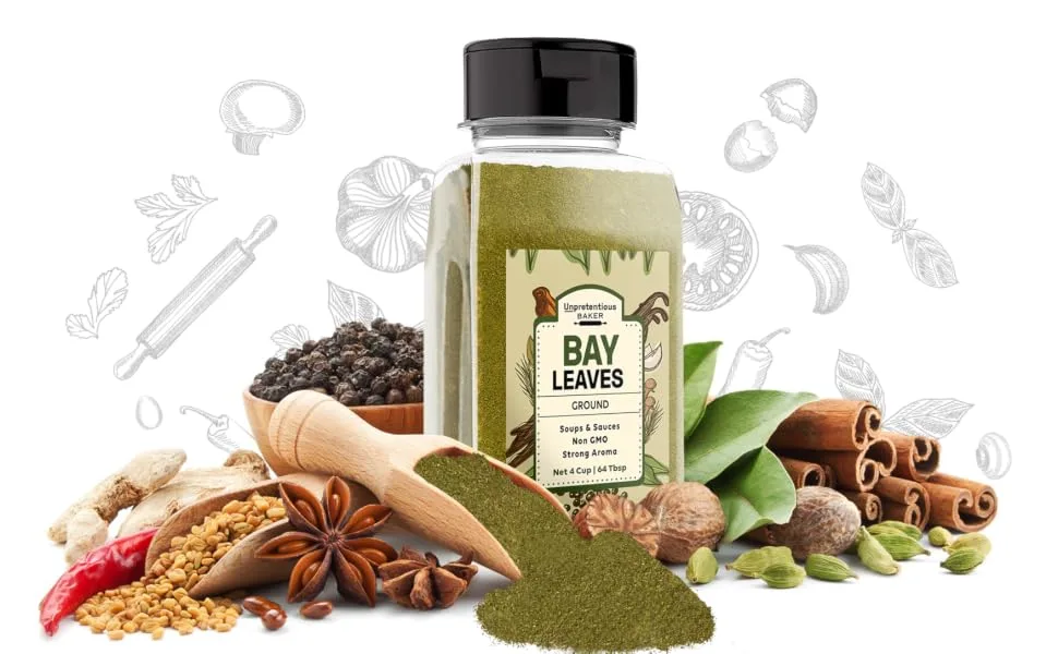 Ground Bay Leaves By Unpretentious Baker, 4 Cups, Non GMO, Kitchen Spice, Strong Aroma - product information 2