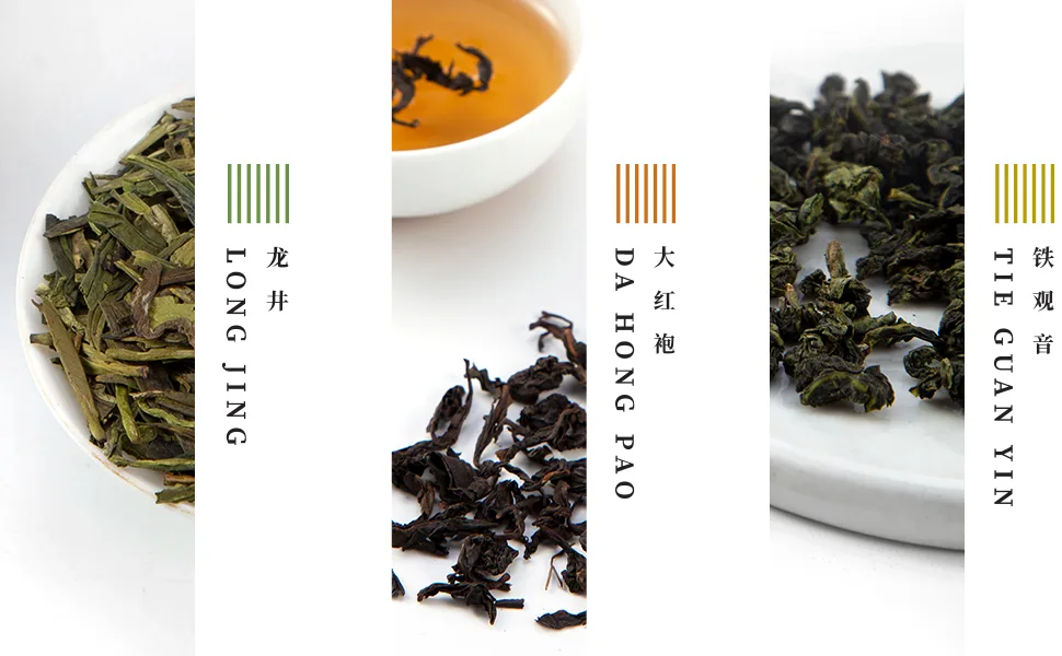 Tea Canyon Loose Leaf - Oolong Tea - Green Tea - Chinese Tea Set - Long Jing Tea/Da Hong Pao Tea/Tie Guan Yin Tea with Tin Container, White - 3 teas demo