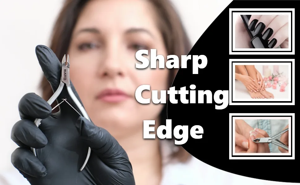 Blazco Cuticle Trimmer, Professional Stainless Steel Cuticle Remover Nippers Cutter Tool Sets Pack of 1 Silver - Cuticle Cutter Silver