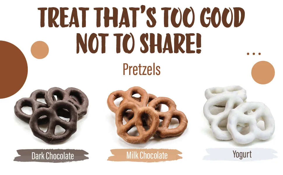 Dark Chocolate Covered Mini Pretzels, 2 Pound Bag - milk dark chocolate pretzel yogurt treat mini kids