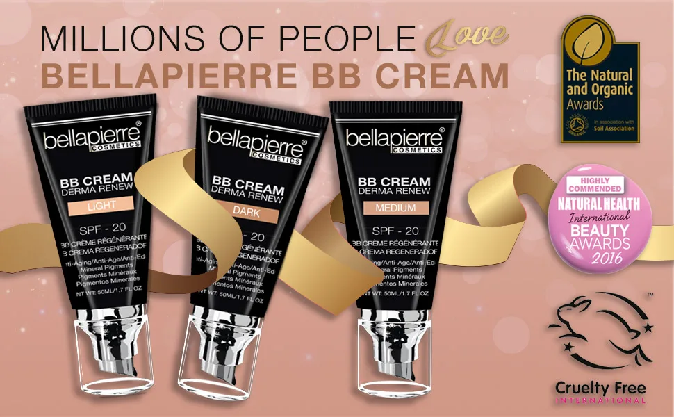 bellapierre BB Cream with SPF 20 - Tinted Sunscreen, Concealer, Foundation, & Moisturizing Face Cream | New & Improved Formula + Pump Top Applicator | Non-Toxic & Paraben Free | 1.7 Oz - Medium Cool - bellapierre bb cream