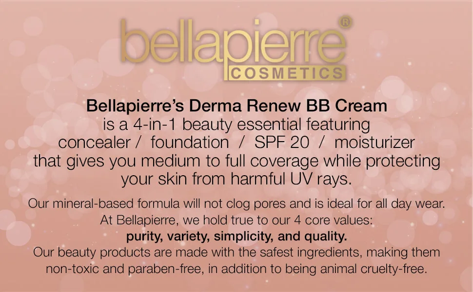bellapierre BB Cream with SPF 20 - Tinted Sunscreen, Concealer, Foundation, & Moisturizing Face Cream | New & Improved Formula + Pump Top Applicator | Non-Toxic & Paraben Free | 1.7 Oz - Medium Cool - bellapierre SPF 20 tinted moisturizer