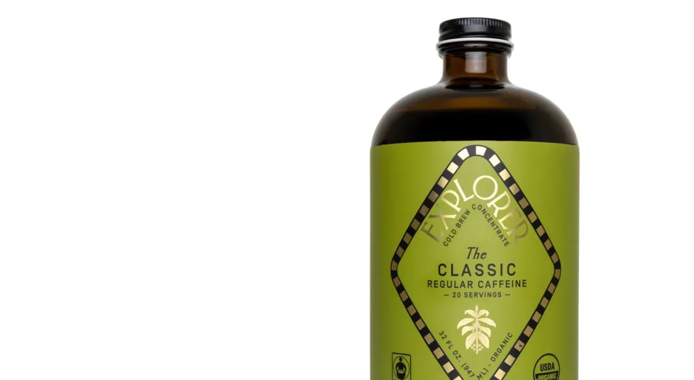 Explorer Cold Brew Coffee Concentrate | Organic RegularCaf | Gluten Free Instant Liquid Mix | Iced or Hot | 16 oz Makes 10 Cups | Regular Caffeine (100 mg/oz) Reg Caf (100mg/oz) - the classic cold brew concentrate
