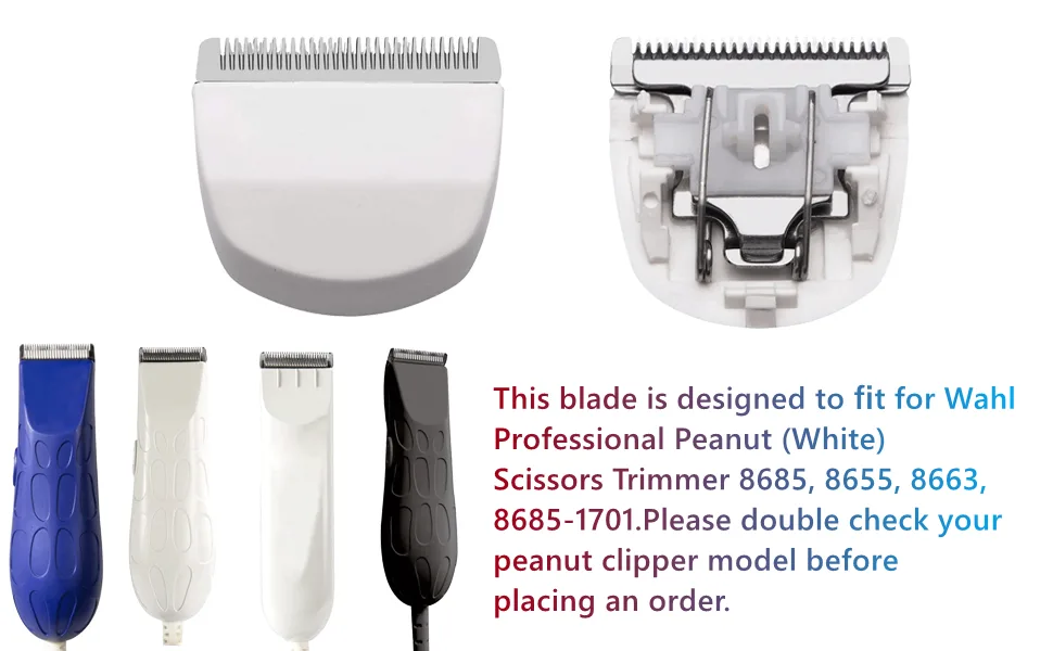 2 Pack Professional Peanut Clipper/Trimmer Snap On Replacement Blades #2068-300 - Compatible with Wahl Peanut Hair Clipper/Trimmer, White White 2 Pack - product information 17