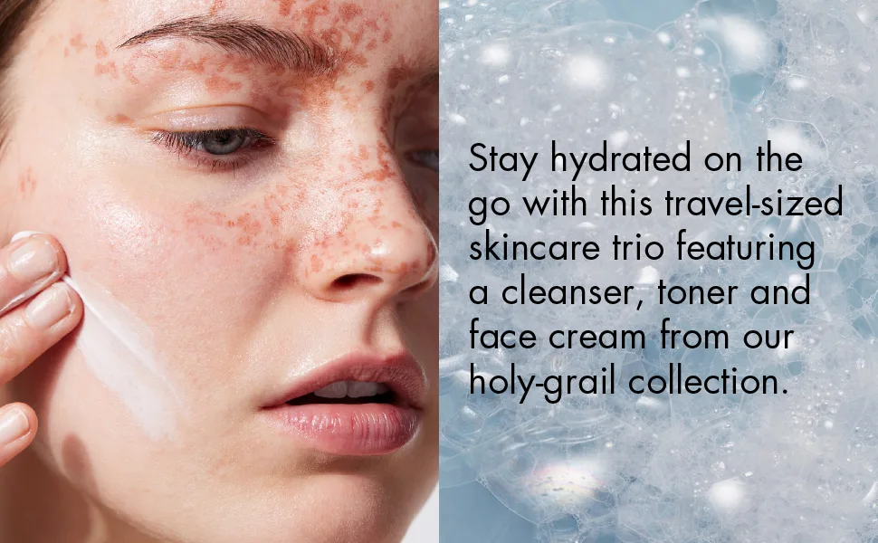 e.l.f. Skin Holy Hydration! The Essentials Mini Kit, Cleanser, Toner & Moisturizer for Hydrated & Balanced Skin, TSA-Friendly Sizes - Module 3