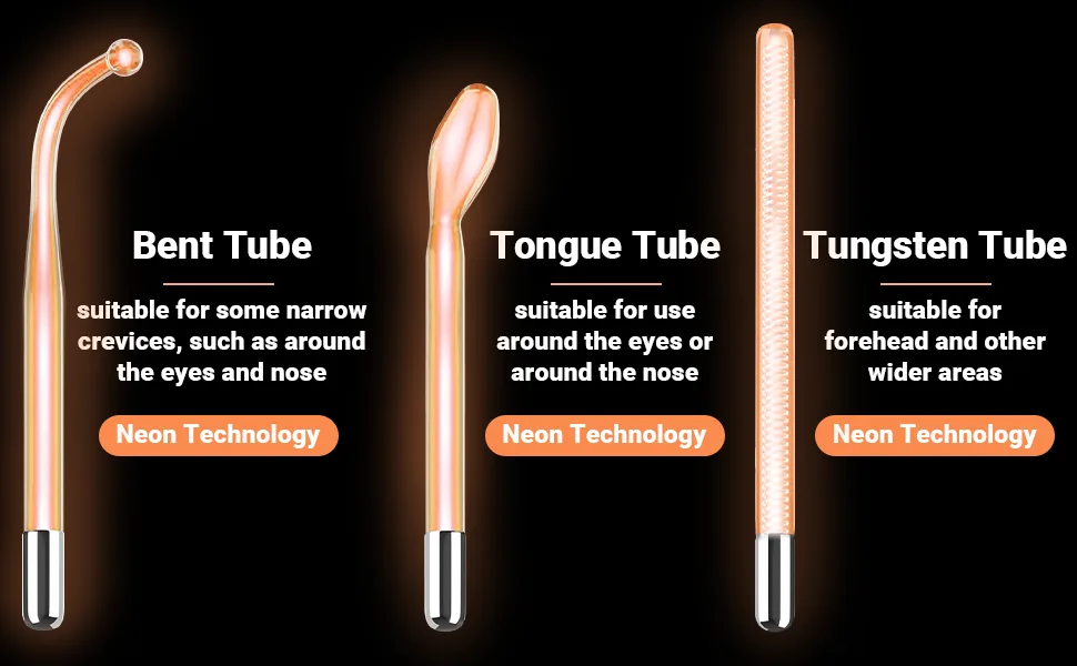 High Frequency Facial Wand - UUPAS Portable High Frequency Facial Machine with 6 Pcs Different Tubes(Orange & Purple) - product information 11