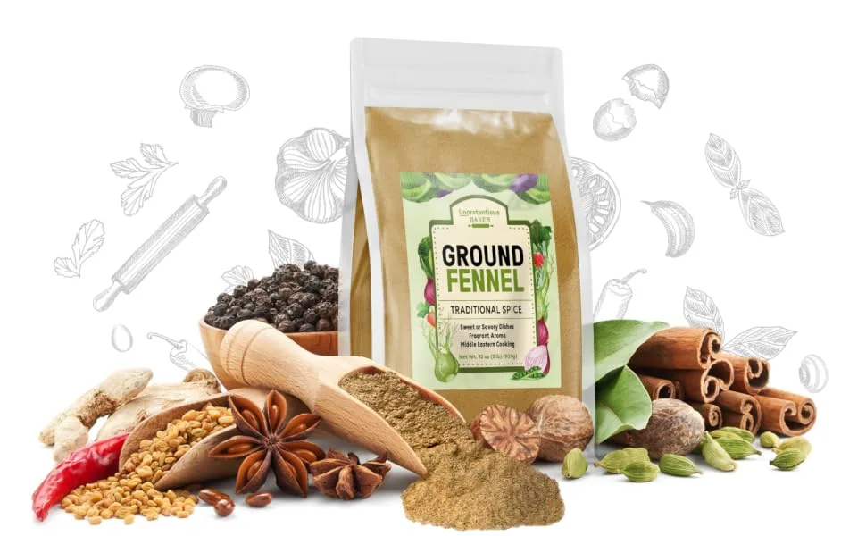 Ground Fennel By Unpretentious Baker, 2lb, Cooking, Baking, Licorice Flavor 2 Pound - product information 1