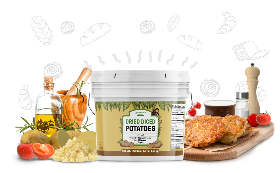 Dried Diced Potatoes By Unpretentious Baker, 1 Gallon, Soups, Stews, Food Storage Potatoes - product information 2
