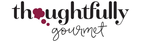 Thoughtfully Gourmet, Cookie Skillet Baking Kit, Made with Nestle Chocolate Chips, Gift Set Includes Single Serve Chocolate Chip Cookie Mix and Reusable Small Cast Iron Skillet - Thoughtfully Gourmet logo, Thoughtfully Gourmet specialty foods and gifts, food gifts, gift basket