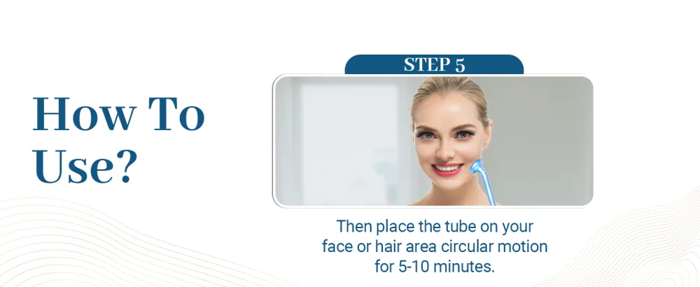 High Frequency Facial Wand - TUMAKOU Portable Handheld Blue High Frequency Facial Machine - 4 Different Blue Glass Tubes for Skin - product information 18