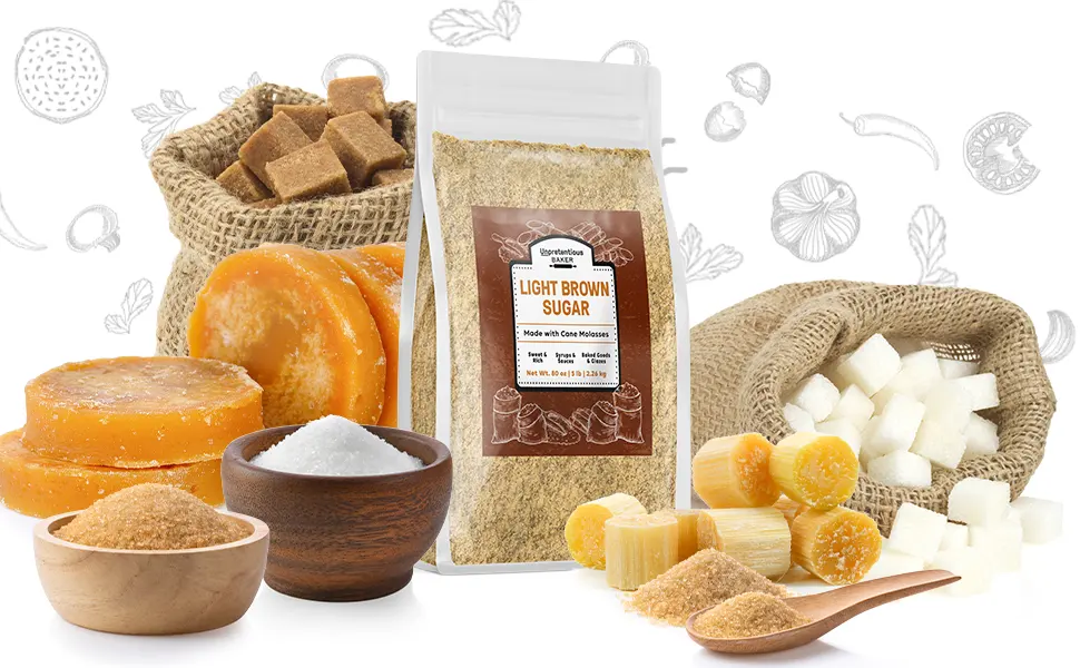 Light Brown Sugar By Unpretentious Baker, Made With Cane Molasses, Perfect For Desserts, Meat & Fruit (Bag) - product information 2