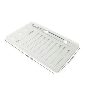 Acrylic Eyelash Extension Eye Lash Pallet Tool, Grafting False Eyelash Organizer Extension Pad Lash Tray Gasket Adhesive Glue Holder (Pink with Scale) - Acrylic Eyelash Extension Eye Lash Pallet