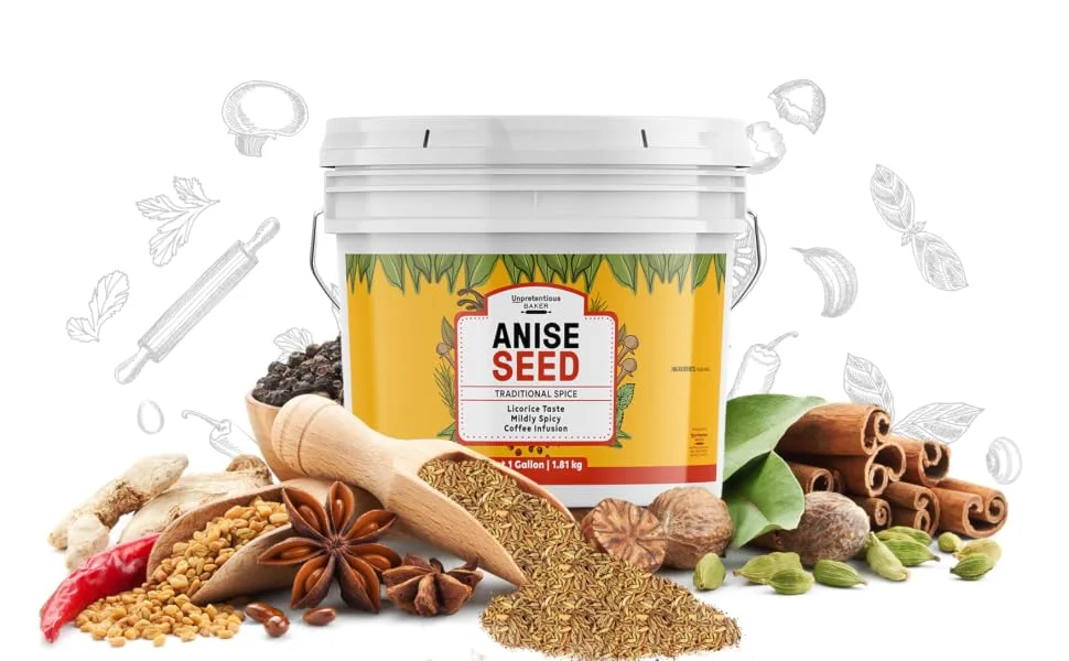 Anise Seed By Unpretentious Baker, 1 Gallon, Licorice Flavored Whole Spice, Great for Meats, Pie Fillings 1 Count (Pack of 1) - product information 1