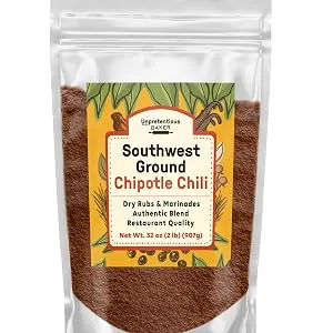 Southwest Ground Chipotle Chili (2 lb) By Unpretentious Baker, Tex-Mex Blend, Use for Dry Rubs & Marinades, Rich Full Flavor 2 Pound - product information 4