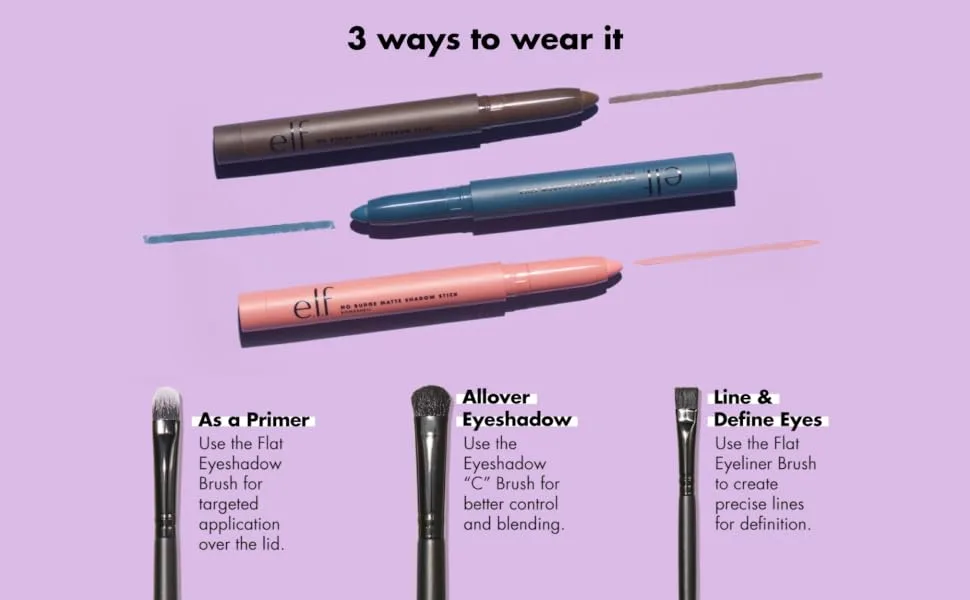 e.l.f. No Budge Matte Shadow Stick, One-Swipe Cream Eyeshadow Stick, Long-Wear & Crease Resistant, Matte Finish, Trift Shop - No Budge Matte Shadow Stick