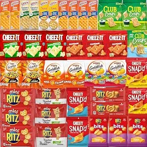 Snack Crackers Variety Pack (40 Count) - Cracker Snacks Perfect for College Kids
