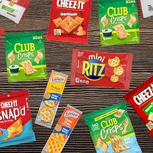 Snack Crackers Variety Pack (40 Count) - Healthy Cracker Snack Box Variety