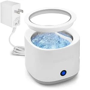 Anbbas Denture Bath Cleaning Machine with Basket,Mini Brush,Ultrasonic Retainers Cleaner,180ML SUS304 Tank,Noise Reduction - the body of device