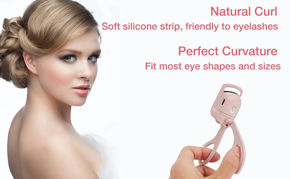 Heated Eyelash Curler, Electric Eyelash Curlers, USB Rechargeable Eye Lash Curler with Comb, 2 Heating Modes Quick Natural Curling Eye Lashes for Long Lasting - heated eyelash curlers