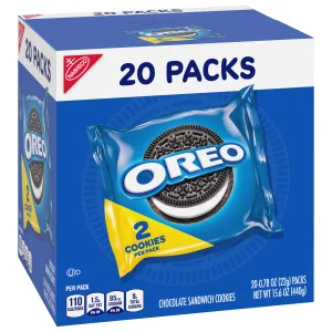 OREO Chocolate Sandwich Cookies, 20 Snack Packs (2 Cookies Per Pack) - image