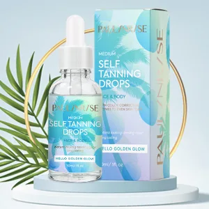 Tanning Drops, Self Tanning Drops to Add to Moisturizer- Face Tanning Drops for Gradual Glow, Vegan and Cruelty Free, 1.01 Fl Oz - self tan drops 2