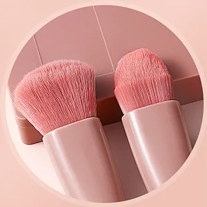 Golbylicc Travel Size Makeup Brushes Set Mini Makeup Brushes, Small Complete Function Cosmetic Brushes Kit with Case and Mirror Perfect for On The Go, 5PC (Mini Pink) Mini, Pink - Skin Friendly Material