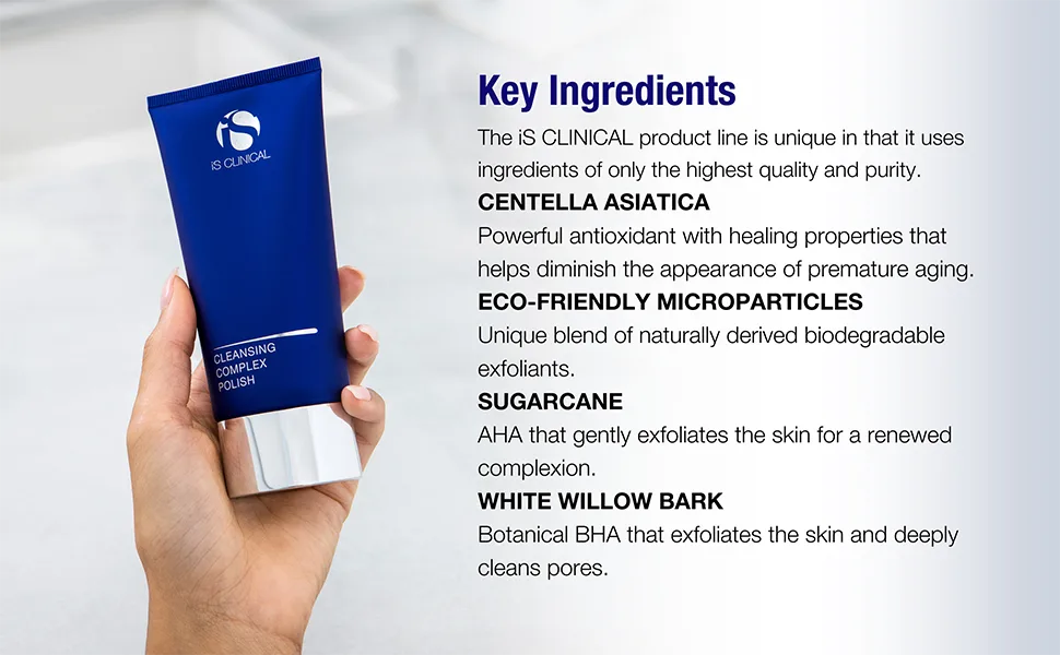 iS CLINICAL Cleansing Complex Polish Gentle Exfoliator for Face Polishes and smoothes the skin - vleansing complex, cleransing complex
