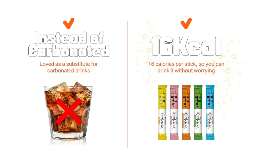 Mippeum Korean Kombucha Tea Powder, 5g x 30 sticks, 5 Flavors, 5.29oz (Pineapple) - product information 3