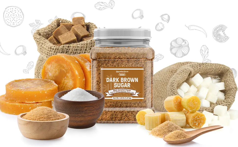 Dark Brown Sugar By Unpretentious Baker 3.25 lb, Great for Baking, Rich Caramel Flavor, Sweetener 3.25 Pound - product information 2