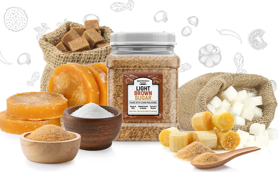 Light Brown Sugar By Unpretentious Baker, Made With Cane Molasses, Perfect For Desserts, Meat & Fruit (Plastic Jar) - product information 2