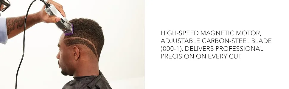 Andis 01815 Professional Master Adjustable Blade Hair Trimmer, Carbon Steel T-Blade - Silver - high speed motor