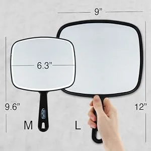 ForPro Premium Hand Mirror, Multi-Purpose Handheld Mirror with Distortion-Free Reflection, Medium, Black, 6.3 W x 9.6 L Medium (Pack of 1) - product information 4