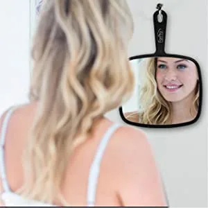 ForPro Premium Hand Mirror, Multi-Purpose Handheld Mirror with Distortion-Free Reflection, Medium, Black, 6.3 W x 9.6 L Medium (Pack of 1) - product information 6