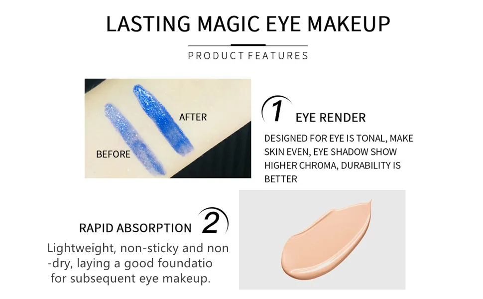 outina new 24-hour eye shadow waterproof non-removal colorful eye primer Eye Primer (01#White color) - product information 5