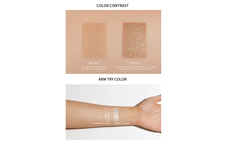 outina new 24-hour eye shadow waterproof non-removal colorful eye primer Eye Primer (01#White color) - product information 6