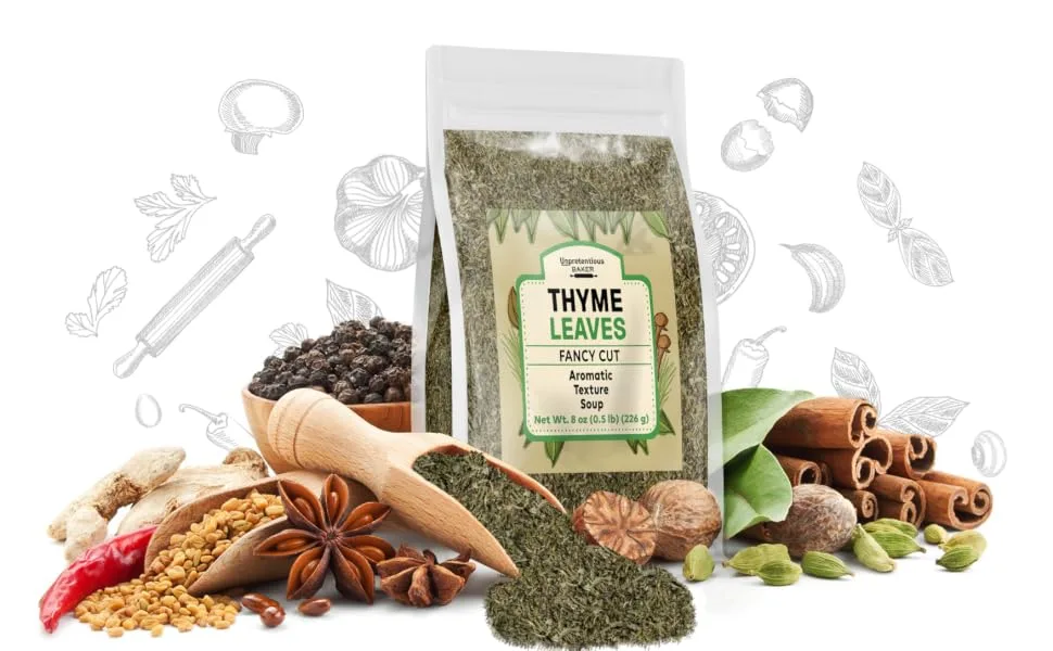 Thyme Leaves By Unpretentious Baker, 8 oz, Fancy Cut, Traditional Seasoning 8 Ounces - product information 2