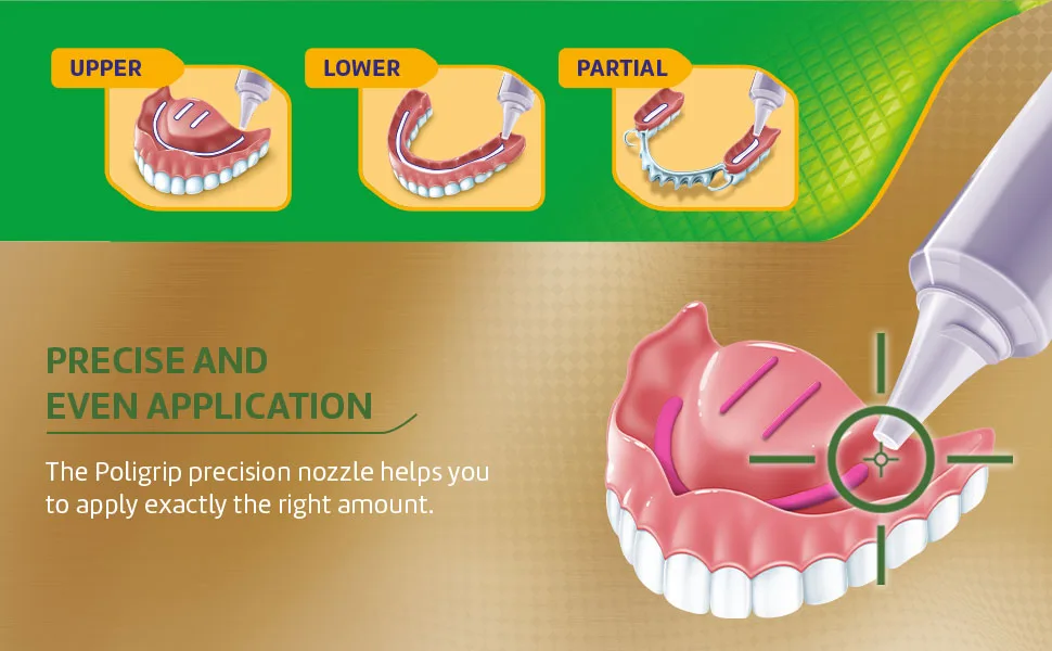 Super Poli-Grip Power Max Power Hold + Fresh Denture Cream, Premium Peppermint - 2.2 oz x 4 - Precise and even application
