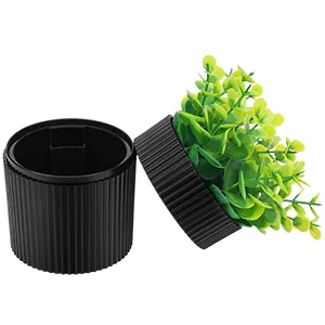 Denture Bath, Invisible Denture Case Designed As Artificial Eucalyptus Potted Plants, Denture Cup With Strainer For Retainer, Mouth Guard & Dentures, Perfect For Home Decoration BLACK - denture case