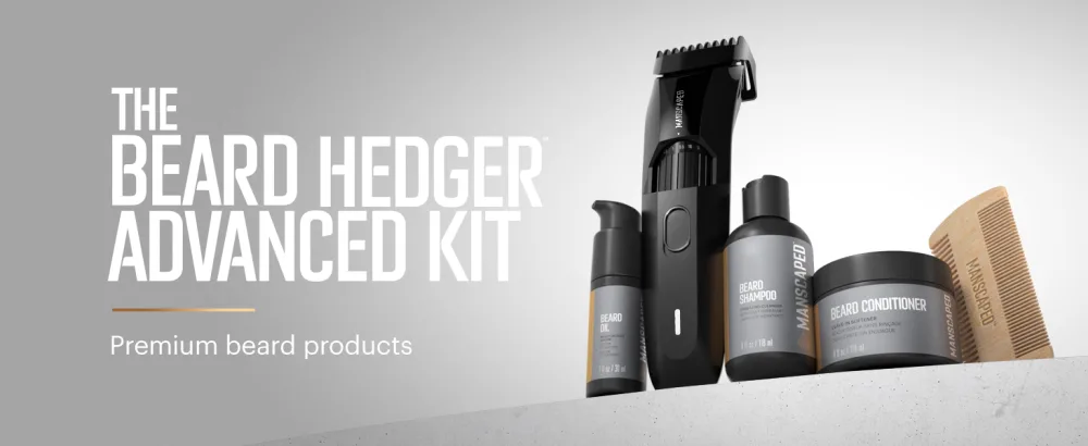 MANSCAPED The Beard Hedger Advanced Kit Includes Our Premium Precision Beard & Mustache Trimmer, Hydrating Shampoo, Softening Conditioner, Moisturizing Oil & Facial Hair Comb - manscaped beard hedger precision trimmer