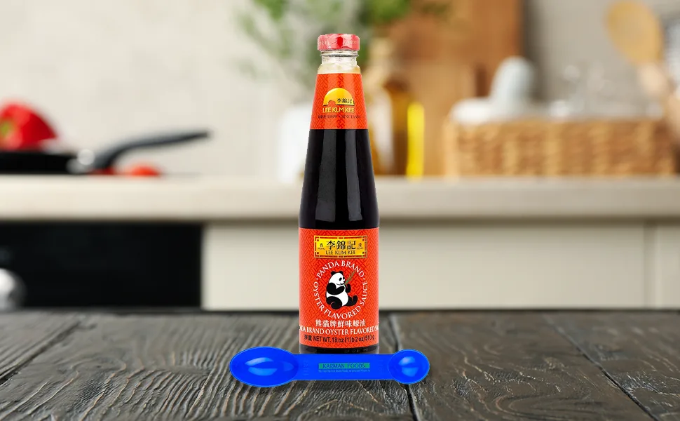 Lee Kum Kee LKK Panda Oyster Sauce 18oz with Karman Foods Spoon - panda oyster