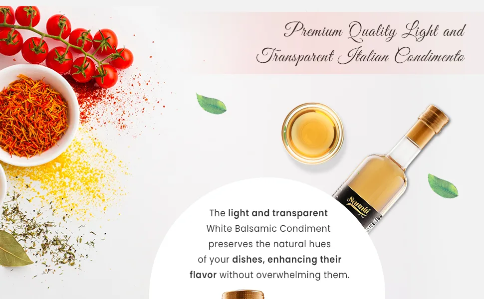 Sanniti White Balsamic Condiment Italian Condimento Bianco, 500 ml - White Condiment