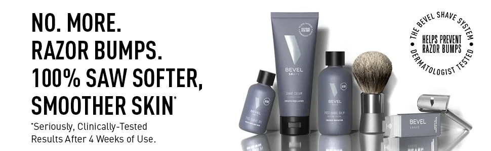 Bevel Essential Disposable Safety Razors for Men, Double Edge Stainless Steel Blade Helps Prevent Nicks and Razor Bumps, Travel Essentials, 5 Count - No. More. Razor Bumps. 100% saw softer, smoother skin
