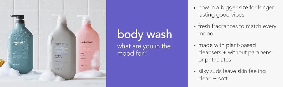 Method Body Wash, Pure Peace, Paraben and Phthalate Free, 28 oz (Pack of 1) 28 Ounce 1 pack - body wash