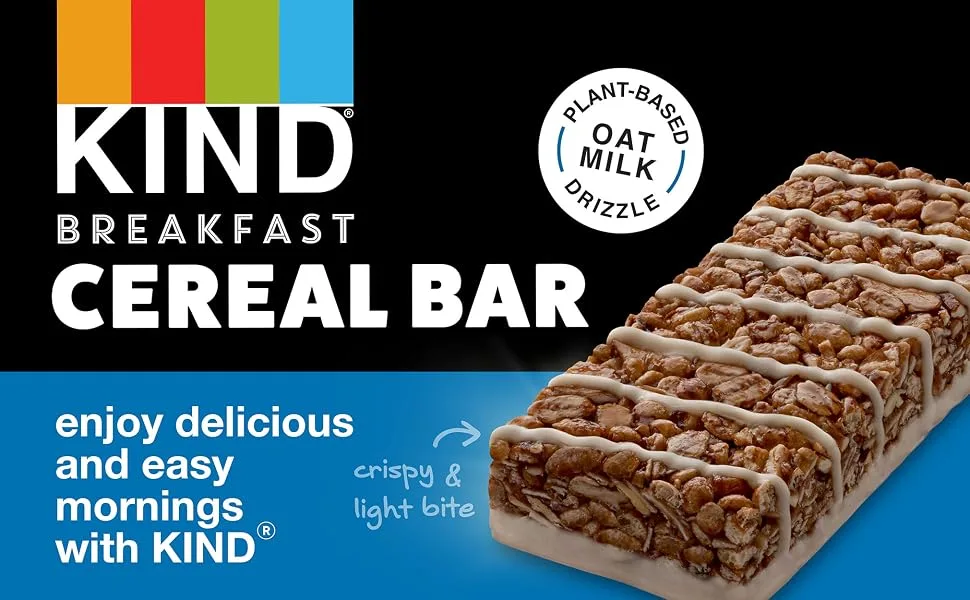 KIND Cereal Breakfast Bars, Variety Pack, Chocolate with Almonds, Peanut Butter, Cinnamon with Almonds, Healthy Snacks, Gluten Free, 18 Count (Pack of 1) - header image