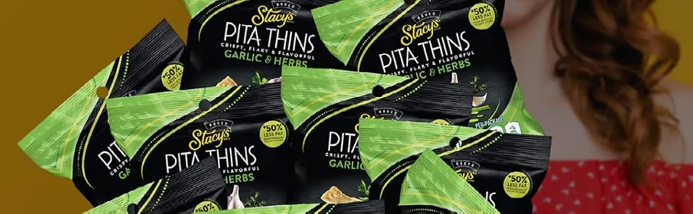 Stacy's Pita Thins Garlic and Herbs Healthy Chips (1 oz., 27 ct.) by Bussin Boxes Garlic & Herbs - Stacy